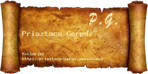 Prisztacs Gergő névjegykártya